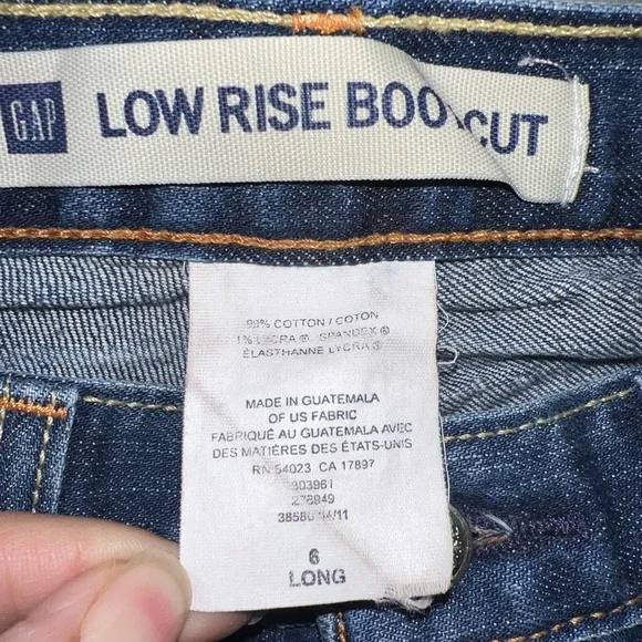 VTG Gap Jeans Womens Sz 6 Long Light Blue Wash Denim Low Rise Boot Cut Pants 90s - Picture 5 of 9